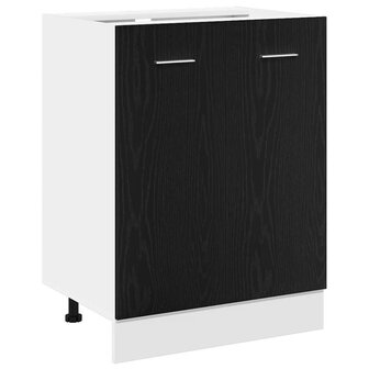 Onderkast zwart eik 60x46x81,5 cm bewerkt hout 2
