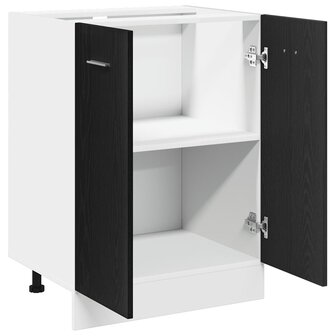 Onderkast zwart eik 60x46x81,5 cm bewerkt hout 5
