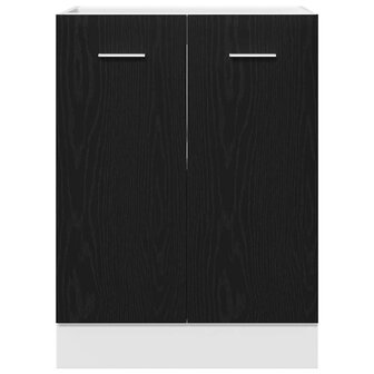 Onderkast zwart eik 60x46x81,5 cm bewerkt hout 6