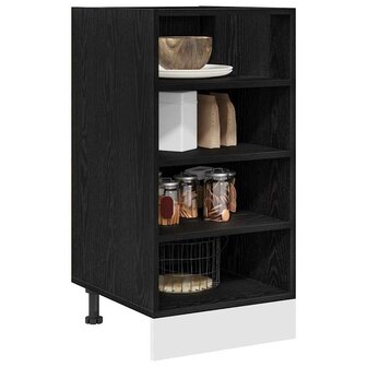 Keukenonderkast Zwart eiken 40 x 44,5 x 81,5 cm Bewerkt hout 3
