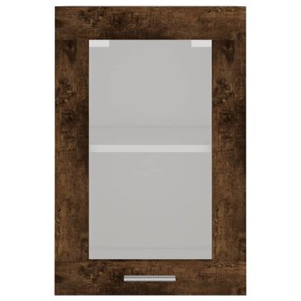 Bovenkast Lyon 40x31x60 cm glas en bewerkt hout gerookt eikenkleurig 5