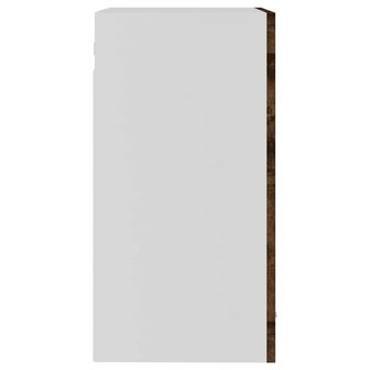 Bovenkast Lyon 40x31x60 cm glas en bewerkt hout gerookt eikenkleurig 7