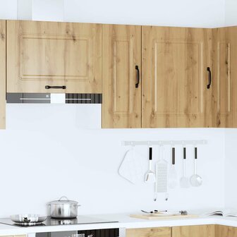 Keukenbovenkast Kalmar bewerkt hout artisanaal eikenkleur 3