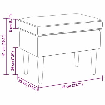 Voetenbank Donkergrijs 55 x 35 x 41 cm Fluweel 7