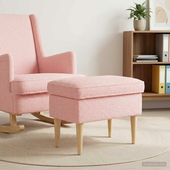 Voetenbank Roze 55 x 35 x 41 cm Boucl&amp;eacute; 1