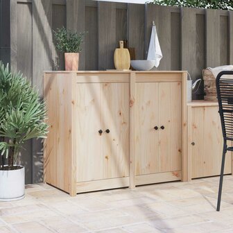 Keukendeur MEPPEL 2 st Cr&amp;egrave;me 50 x 9 x 82 cm Massief grenenhout 1