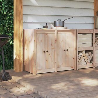 Keukendeur MEPPEL 2 st Cr&amp;egrave;me 50 x 9 x 82 cm Massief grenenhout 3