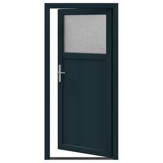 Zij-ingangsdeur 98 x 198 cm PVC Antraciet 6