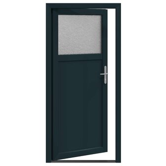 Zij-ingangsdeur 98 x 198 cm PVC Antraciet 6
