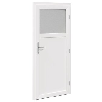 Zij-ingangsdeur 88 x 198 cm PVC Wit 9