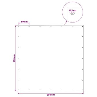 Zeil met Oogjes Groen 3 x 3 m 140 gsm PE 7