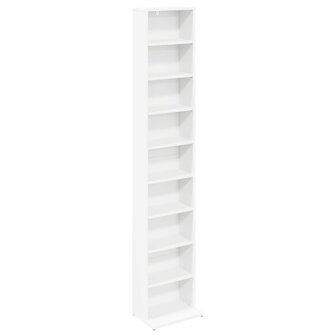 Cd-kast 2 st Wit 33 x 23,5 x 175 cm Bewerkt hout 4