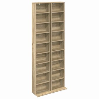 Cd-kast 2 st Sonoma Eiken 33 x 23,5 x 175 cm Bewerkt hout 2