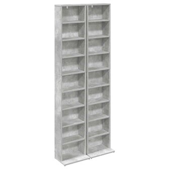 Cd-kast 2 st Betongrijs 33 x 23,5 x 175 cm Bewerkt hout 2