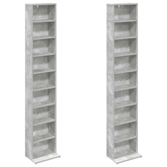 Cd-kast 2 st Betongrijs 33 x 23,5 x 175 cm Bewerkt hout 5