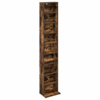 Cd-kast 2 st Gerookt eiken 33 x 23,5 x 175 cm Bewerkt hout 4