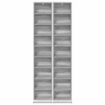 Cd-kast 2 st Grijs Sonoma 33 x 23,5 x 175 cm Bewerkt hout 6