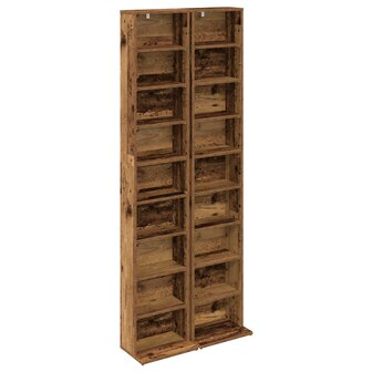 Cd-kast 2 st Oud hout 33 x 23,5 x 175 cm Bewerkt hout 2