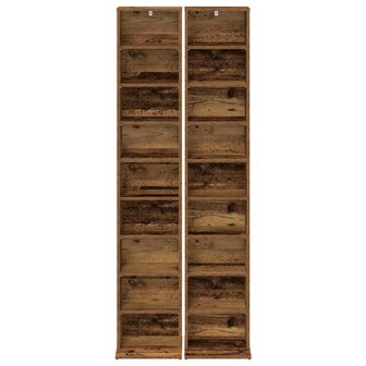 Cd-kast 2 st Oud hout 33 x 23,5 x 175 cm Bewerkt hout 6