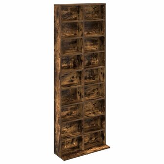 Cd-kast Gerookt eiken 65 x 23,5 x 175 cm Bewerkt hout 2