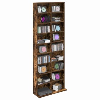 Cd-kast Gerookt eiken 65 x 23,5 x 175 cm Bewerkt hout 3
