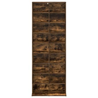 Cd-kast Gerookt eiken 65 x 23,5 x 175 cm Bewerkt hout 4