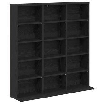 Cd-kast Zwart eiken 96 x 23,5 x 97,5 cm Bewerkt hout 2