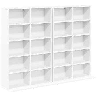 Cd-kast 2 st Wit 65 x 23,5 x 97,5 cm Bewerkt hout 2