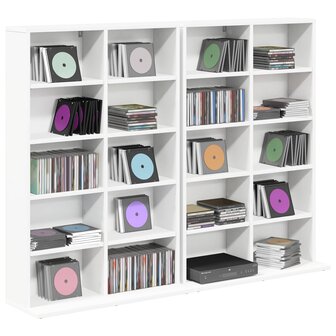 Cd-kast 2 st Wit 65 x 23,5 x 97,5 cm Bewerkt hout 3