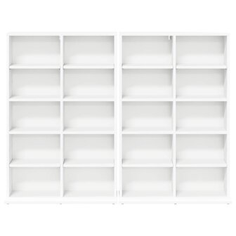 Cd-kast 2 st Wit 65 x 23,5 x 97,5 cm Bewerkt hout 6