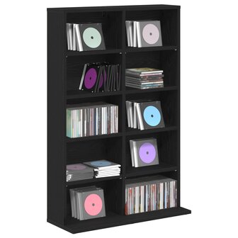 Cd-kast Zwart eiken 65 x 23,5 x 97,5 cm Bewerkt hout 3