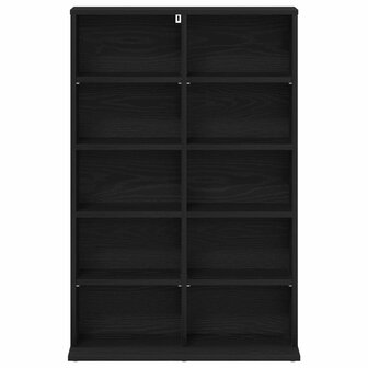 Cd-kast Zwart eiken 65 x 23,5 x 97,5 cm Bewerkt hout 4