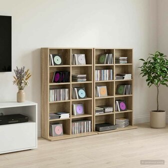 Cd-kast 2 st Sonoma Eiken 65 x 23,5 x 97,5 cm Bewerkt hout 1