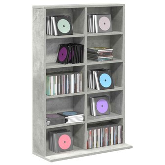 Cd-kast Betongrijs 65 x 23,5 x 97,5 cm Bewerkt hout 3