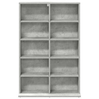 Cd-kast Betongrijs 65 x 23,5 x 97,5 cm Bewerkt hout 4