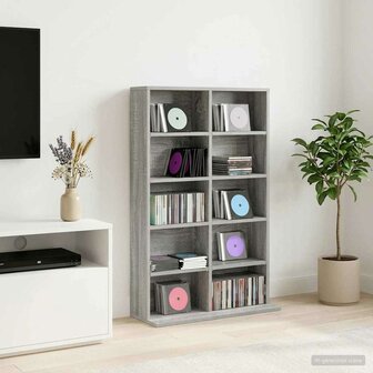 Cd-kast Grijs Sonoma 65 x 23,5 x 97,5 cm Bewerkt hout 1
