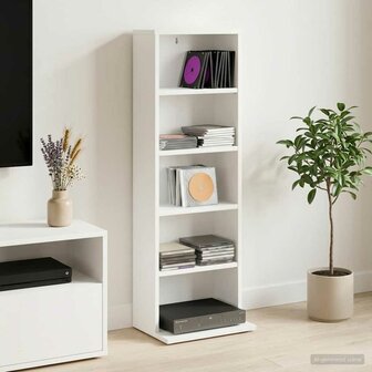 Cd-kast Wit 33 x 23,5 x 97,5 cm Bewerkt hout 1