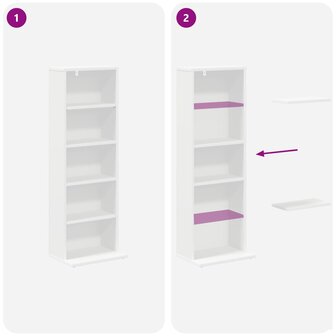 Cd-kast Wit 33 x 23,5 x 97,5 cm Bewerkt hout 8