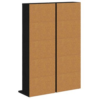 Cd-kast 2 st Zwart eiken 33 x 23,5 x 97,5 cm Bewerkt hout 8