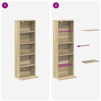 Cd-kast Sonoma Eiken 33 x 23,5 x 97,5 cm Bewerkt hout 8