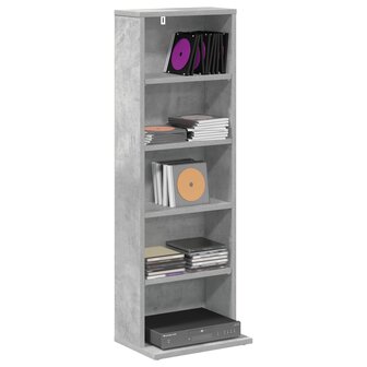 Cd-kast Betongrijs 33 x 23,5 x 97,5 cm Bewerkt hout 3