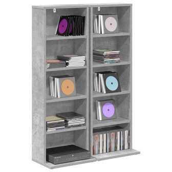 Cd-kast 2 st Betongrijs 33 x 23,5 x 97,5 cm Bewerkt hout 3