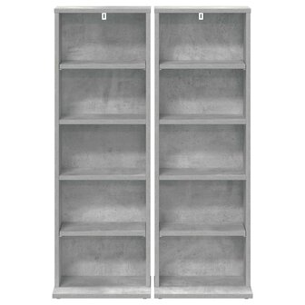 Cd-kast 2 st Betongrijs 33 x 23,5 x 97,5 cm Bewerkt hout 6