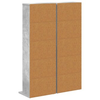 Cd-kast 2 st Betongrijs 33 x 23,5 x 97,5 cm Bewerkt hout 8