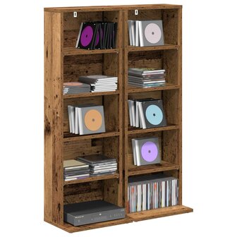 Cd-kast 2 st Oud hout 33 x 23,5 x 97,5 cm Bewerkt hout 3