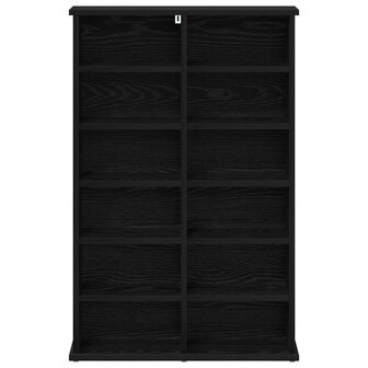 Cd-kast Zwart eiken 60 x 17 x 92 cm Bewerkt hout 4