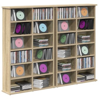 Cd-kast 2 st Sonoma Eiken 60 x 17 x 92 cm Bewerkt hout 3