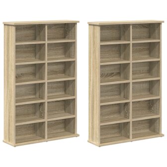 Cd-kast 2 st Sonoma Eiken 60 x 17 x 92 cm Bewerkt hout 5