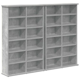 Cd-kast 2 st Betongrijs 60 x 17 x 92 cm Bewerkt hout 2