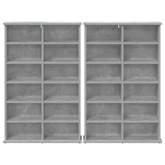 Cd-kast 2 st Betongrijs 60 x 17 x 92 cm Bewerkt hout 6